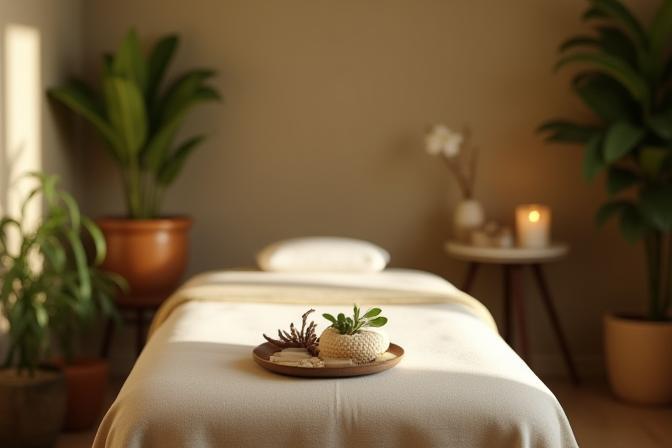 Supple massage room with tranquil decor at London Wellness Massage